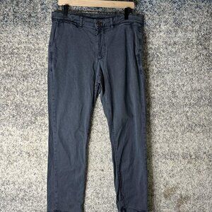 Pants Mens 33x30 Blue Tailored Fit‎ Stretch Chino Straight Leg Casual Pockets